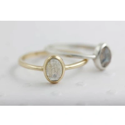 Lee Renee Labradorite Rose Cut Ring - Silver