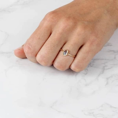 Lee Renee Labradorite Rose Cut Ring - Gold
