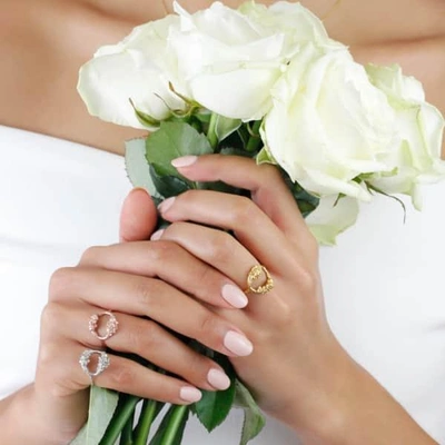 Lee Renee Rose Halo Ring- Rose Gold