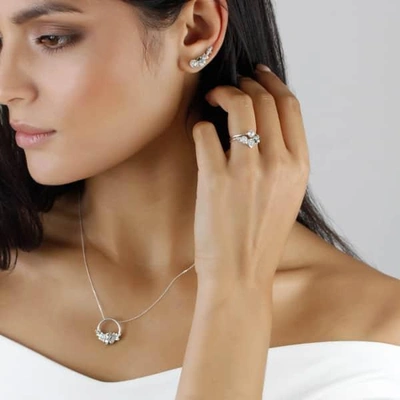 Lee Renee Morganite Petal Ring - Silver