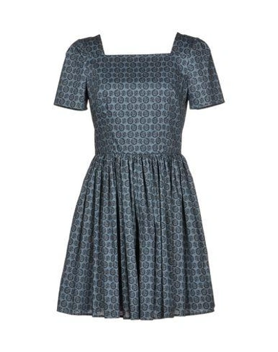 Shop Dolce & Gabbana Short Dress In Slate Blue