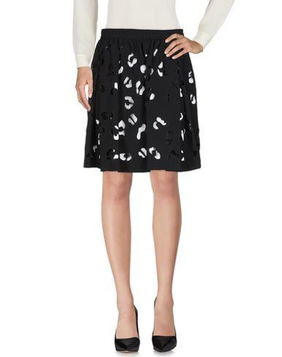 Shop Msgm Knee Length Skirt In Black