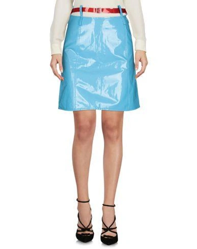 Shop Marios Knee Length Skirts In Sky Blue