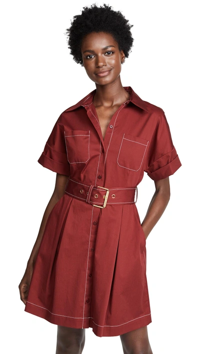 Shop Diane Von Furstenberg Belted Shirt Dress In Ox Blood