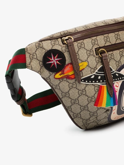 Shop Gucci Courrier Gg Supreme Belt Bag In Nude&neutrals