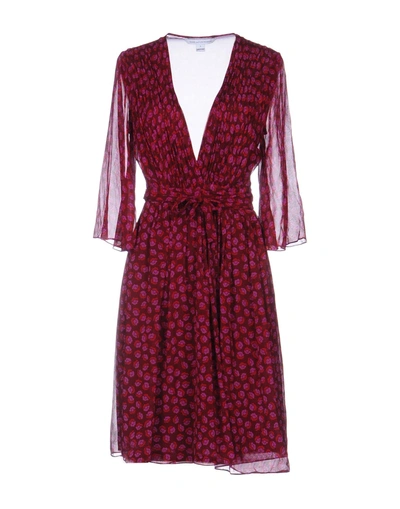 Shop Diane Von Furstenberg Short Dresses In Maroon