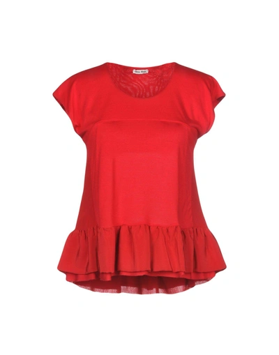 Shop Miu Miu T-shirt In Red