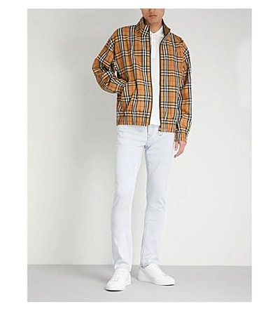 Shop Burberry Peckham Checked Shell Jacket In Antique Yellow