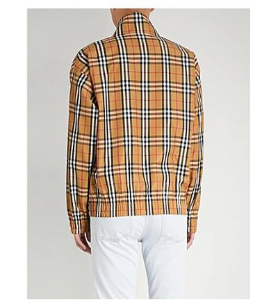 Shop Burberry Peckham Checked Shell Jacket In Antique Yellow