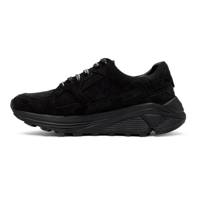 Shop Wooyoungmi Black Suede Runner Sneakers In 603b Black