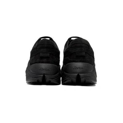Shop Wooyoungmi Black Suede Runner Sneakers In 603b Black