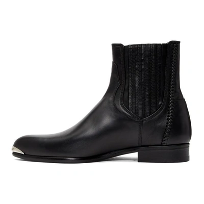 Shop Wooyoungmi Black Pointed Chelsea Boots In 610b Black
