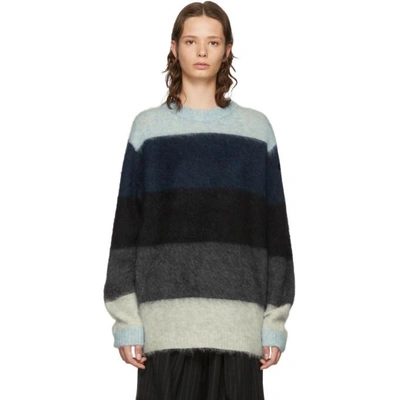 Shop Acne Studios Blue Striped Albah Sweater In Blue/multi