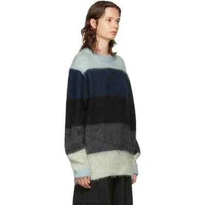 Shop Acne Studios Blue Striped Albah Sweater In Blue/multi