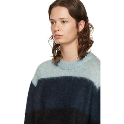 Shop Acne Studios Blue Striped Albah Sweater In Blue/multi