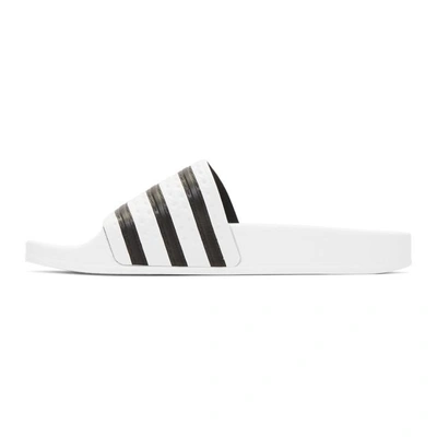 Shop Adidas Originals White Adilette Slide Sandals