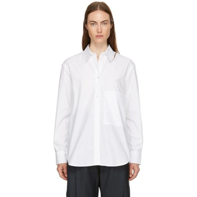 Shop Studio Nicholson White Side Pocket Shirt