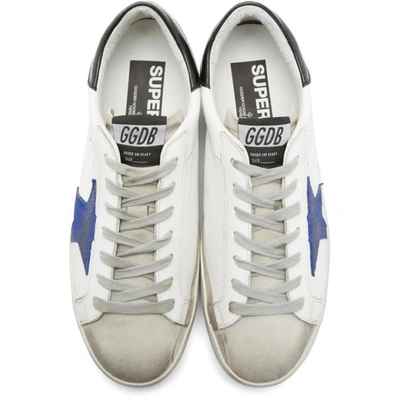 Shop Golden Goose White & Blue Superstar Sneakers