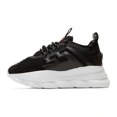 Shop Versace Black Chain Reaction Sneakers In D41h1 Black