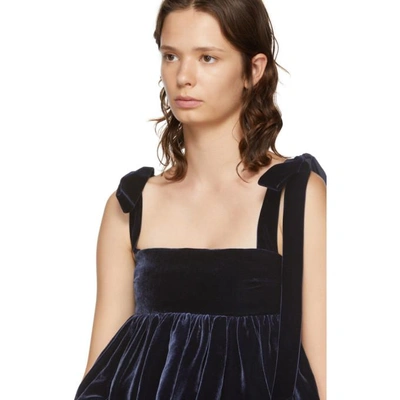 Shop Cecilie Bahnsen Ssense Exclusive Navy Velvet Celina Tank Top