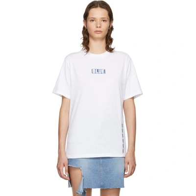 Shop Sjyp White Box Logo T-shirt In 01w White