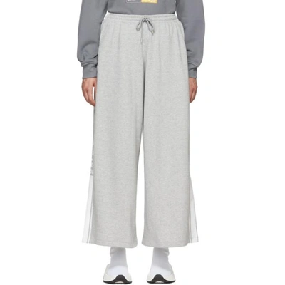 Shop Sjyp Grey Stripe Wide Lounge Pants In 0095 Grey