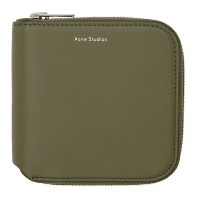 Shop Acne Studios Green Small Csarite Wallet In Dark Green