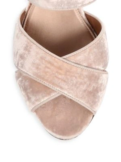 Shop Tabitha Simmons Reyner Buckle Slide Sandals In Rose Velvet