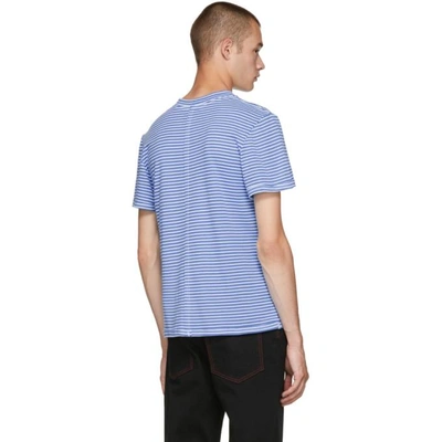 Shop Eckhaus Latta Ssense Exclusive Blue Stripe T-shirt In Bluestripe