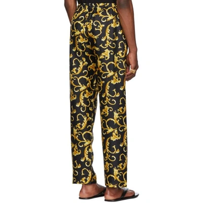 Shop Versace Underwear Black And Gold Printed Pyjama Trousers In A732 Print