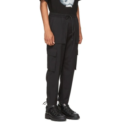Shop Juun.j Black Cargo Drawstring Trousers In 5 Black