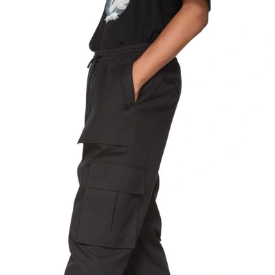 Shop Juun.j Black Cargo Drawstring Trousers In 5 Black