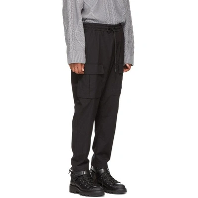 Shop Juun.j Black Drawstring Cargo Trousers In 5 Black