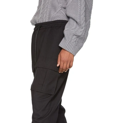 Shop Juun.j Black Drawstring Cargo Trousers In 5 Black