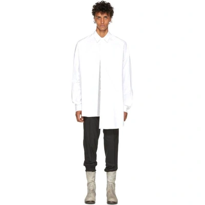 Shop Juunj Juun.j White Poplin Asymmetric Shirt
