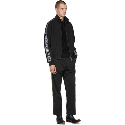 Shop Dsquared2 Black Cady Zip-up Jacket In 900 Black