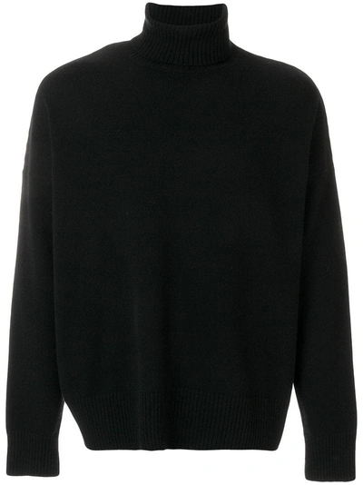 Shop Ami Alexandre Mattiussi Oversize Turtle Neck Sweater In Black