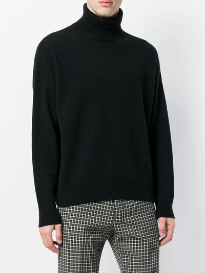 Shop Ami Alexandre Mattiussi Oversize Turtle Neck Sweater In Black