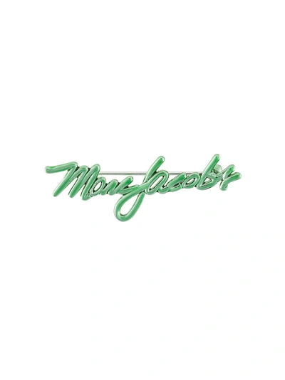 Shop Marc Jacobs Signature Logo Brooch - Green