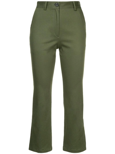 Shop H Beauty & Youth H Beauty&youth Bootcut Cropped Trousers - Green