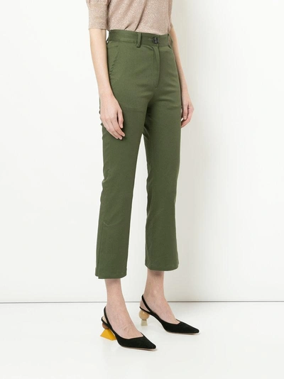 Shop H Beauty & Youth H Beauty&youth Bootcut Cropped Trousers - Green