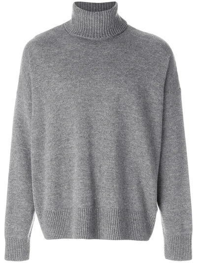 Shop Ami Alexandre Mattiussi Oversize Turtle Neck Sweater In Grey
