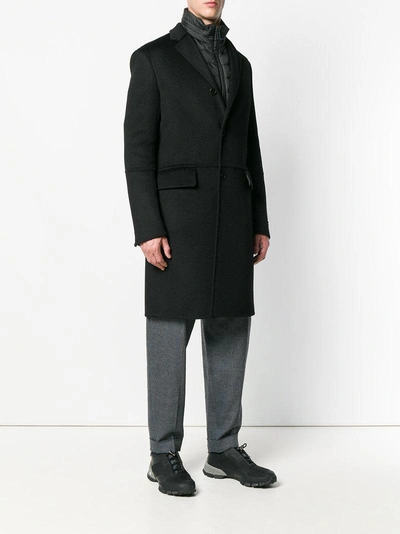 Shop Prada Classic Single-breasted Coat - Black