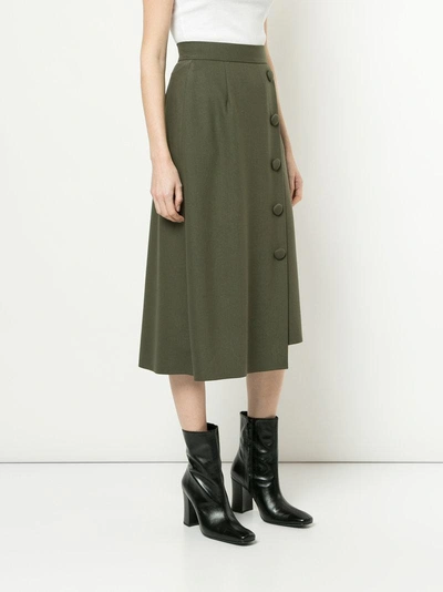 Shop Liya Buttoned High Waisted Skirt - Green