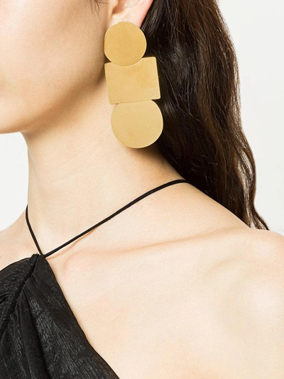 Shop Annie Costello Brown Popova Earrings - Metallic