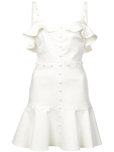 Shop Alexis Jodie Ruffle Chambray Dress In White