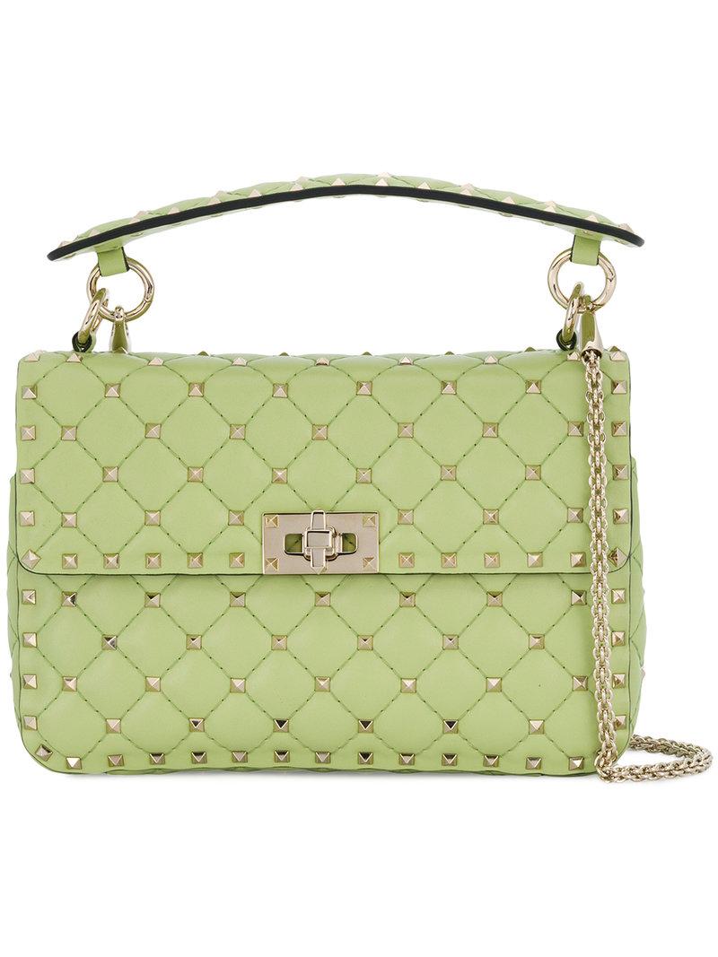 valentino rockstud bag green
