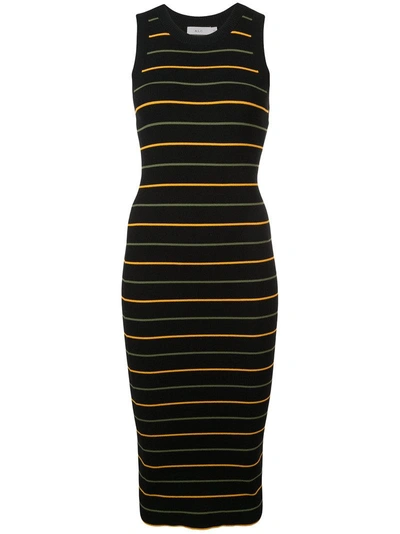 Shop A.l.c . Striped Ribbed Knit Dress - Black