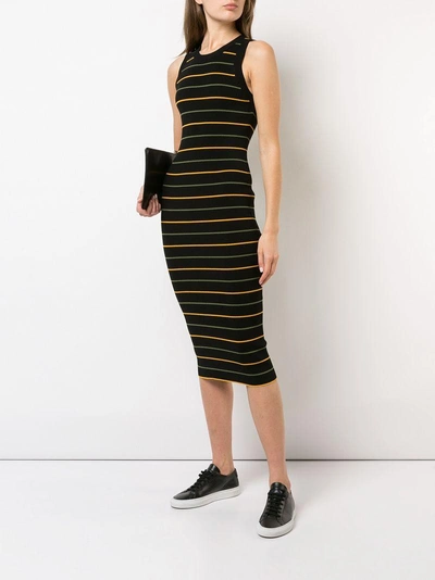 Shop A.l.c . Striped Ribbed Knit Dress - Black
