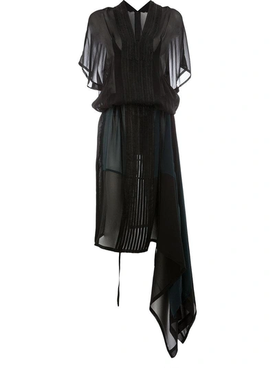 Shop Ilaria Nistri Striped Empire Dress - Black